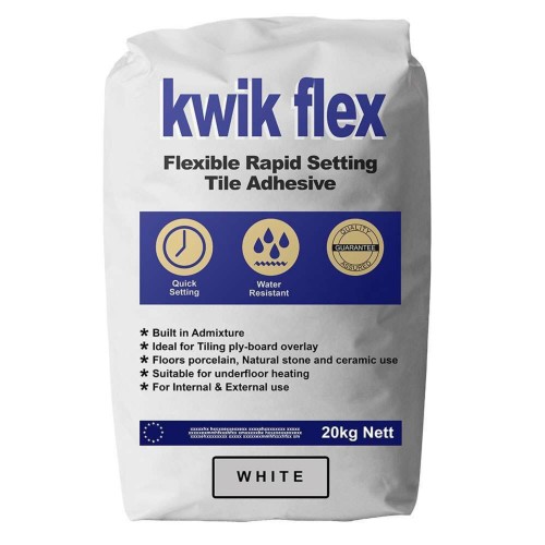 TileTight Kwik Flex Rapid Set White Adhesive (20kg bag)