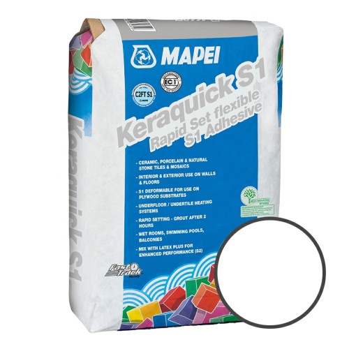 Mapei Keraquick White Rapid Set Flex S1 White Adhesive (20kg bag)