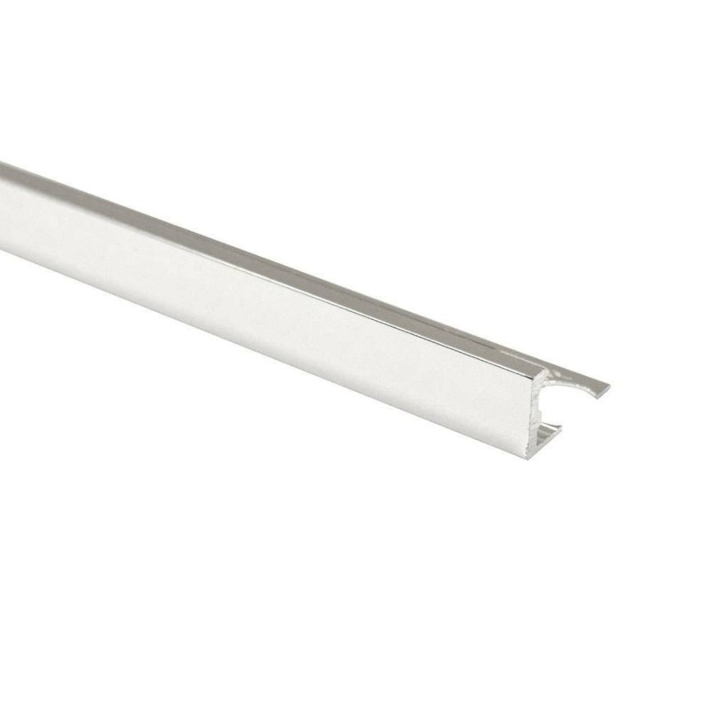 Genesis Aluminium Straight Edge Trim 10mm Bright Silver 2.5m (pack of 5)