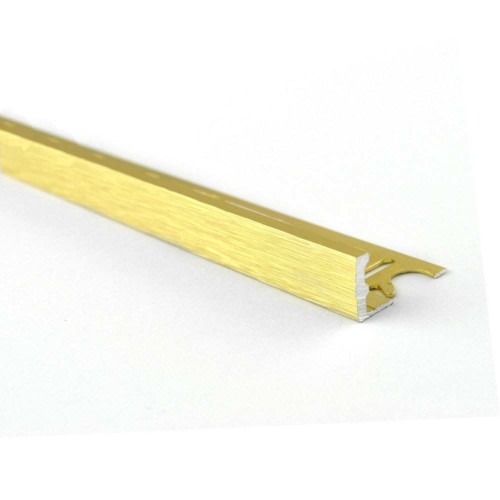 Genesis Aluminium Straight Edge Trim 10mm Brushed Brass 2.5m (pack of 5)