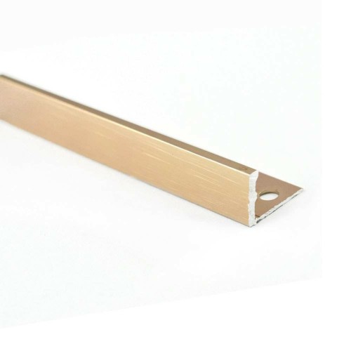 Genesis Aluminium Straight Edge Trim 10mm Brushed Copper 2.5m (pack of 5)