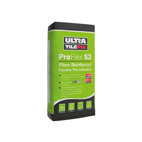UltraTile ProFlex S2 - Fibre Reinforced Flexible Tile Adhesive C2F-S2 - Grey (20kg bag)