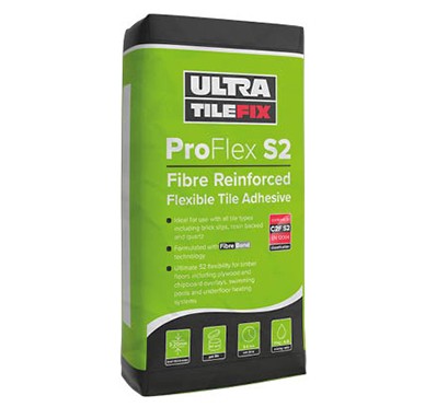 UltraTile ProFlex S2 - Fibre Reinforced Flexible Tile Adhesive C2F-S2 - Grey (20kg bag)