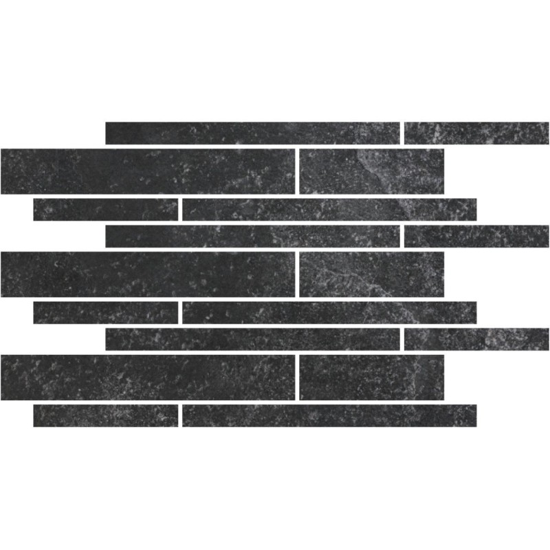 Fashion Stone Black Lappato 30x60cm Thin Muretto Mosaic