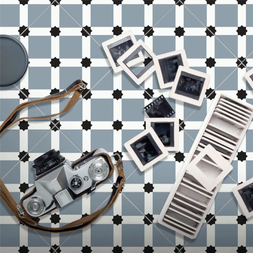 Symphony Blue Matt 20x20cm Ornamental 2 (box of 14)