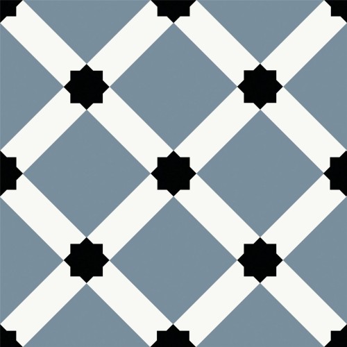 Symphony Blue Matt 20x20cm Ornamental 2 (box of 14)