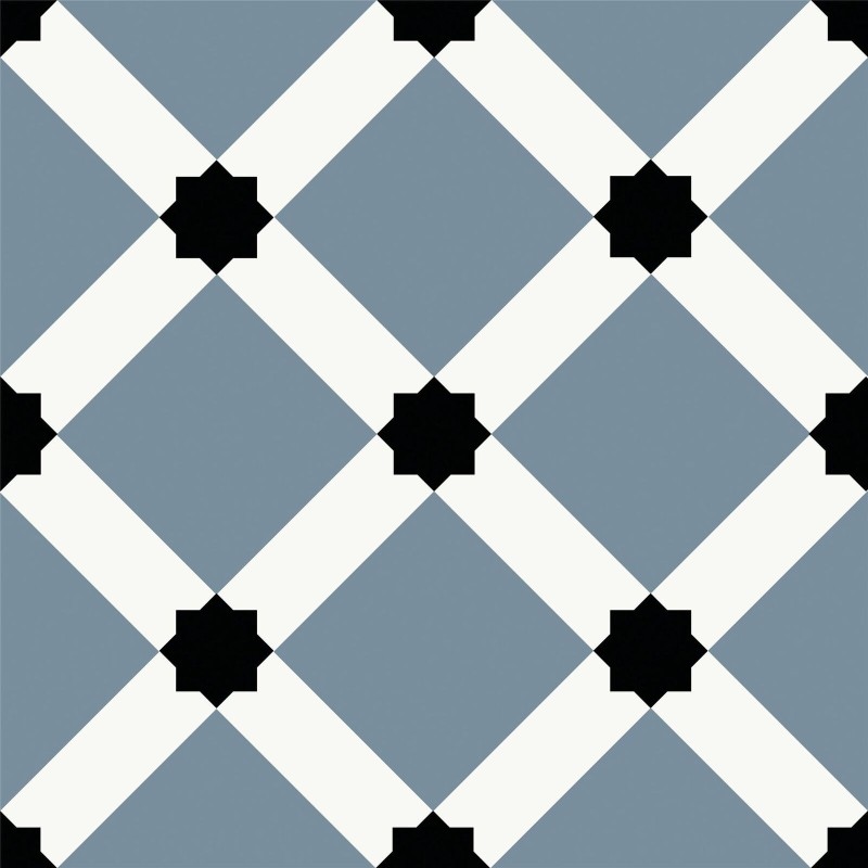 Symphony Blue Matt 20x20cm Ornamental 2 (box of 14)