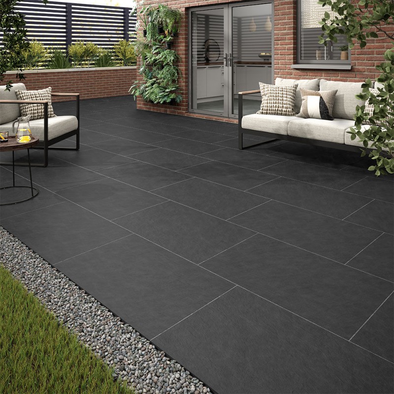 Baslow Black 60x90cm 20mm Outdoors (box of 1)