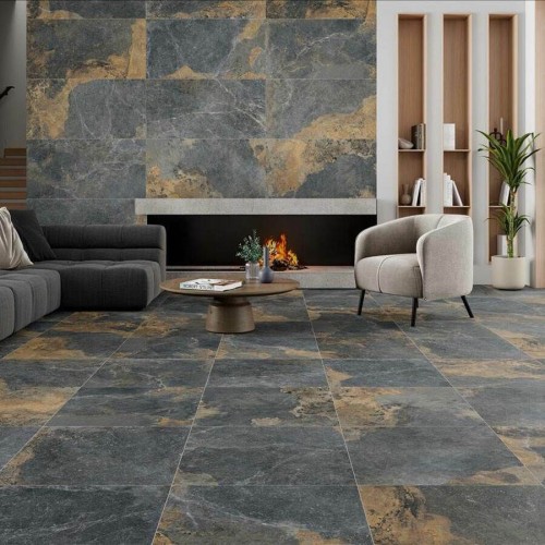 Strato Natural Rustic Black Slate Effect Sparkle 60x60cm (box of 4)