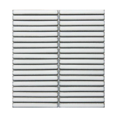 Linear White Polished Porcelain Mosaic 29.6x31.3cm (per sheet)