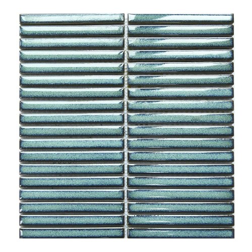 Linear Green Polished Porcelain Mosaic 29.6x31.3cm (per sheet)
